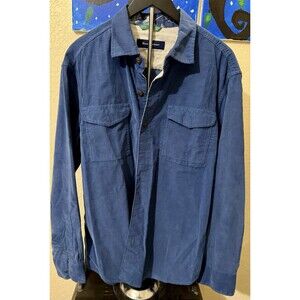 Tommy Bahama Lightweight Corduroy Button Down Shirt Size L 100% Cotton Navy